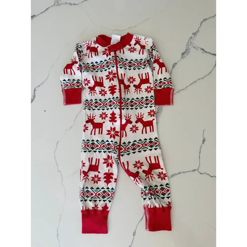 Hanna Andersson Christmas 'Oh Deer' Organic Cotton Baby Sleeper 75